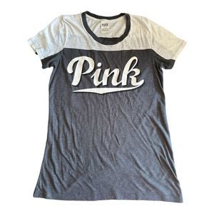PINK Victoria’s Secret Short Sleeve Campus Cotton Ringer Tee Size Large